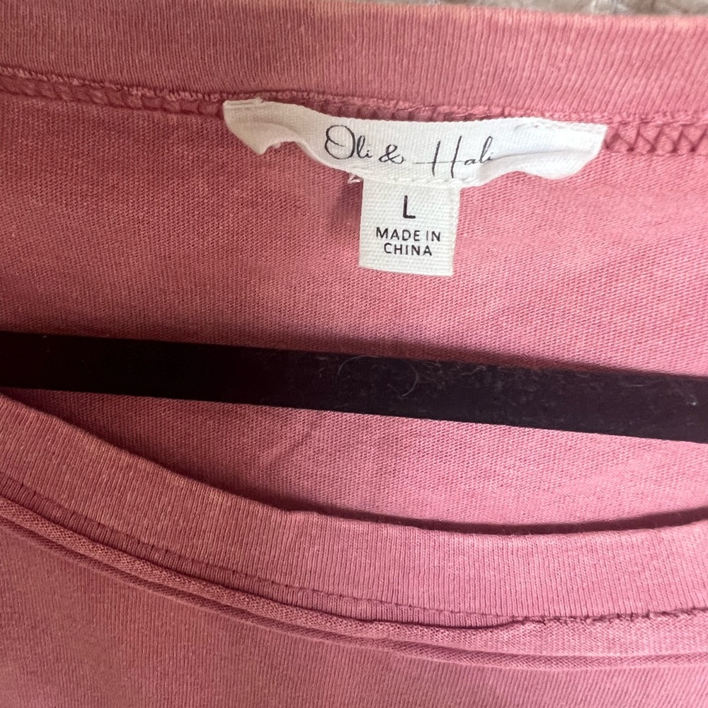 Women's Pink Lace Accent '79' Short Sleeve Tee - Picture 6 of 6
